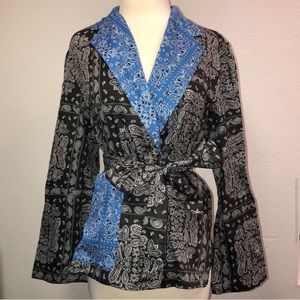 Zara Printed Wrap Blouse